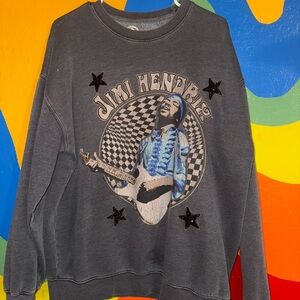 Jimi Hendrix Graphic Crewneck Sweatshirt - Charcoal